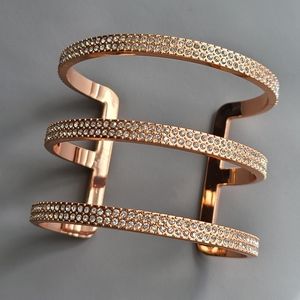 Vince Camuto Rose Colored Metal and Rhinestone Cuff/Bracelet